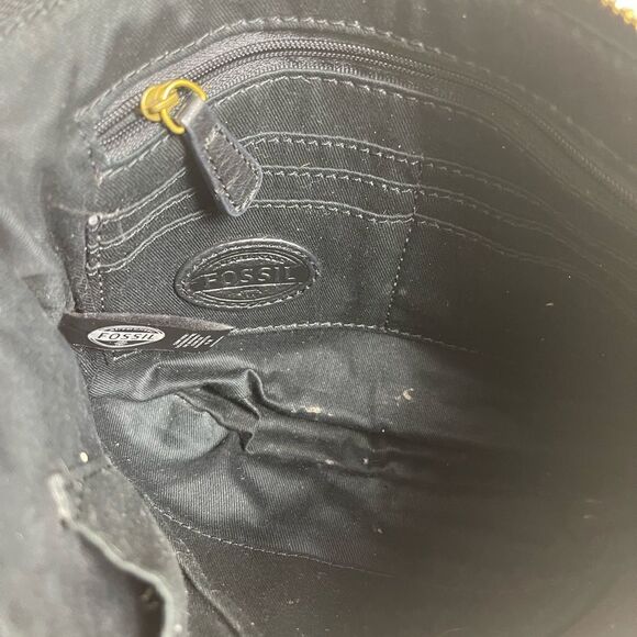 Fossil leather calf hair cheetah prints & tan pebble leather crossbody b… - Picture 8 of 9